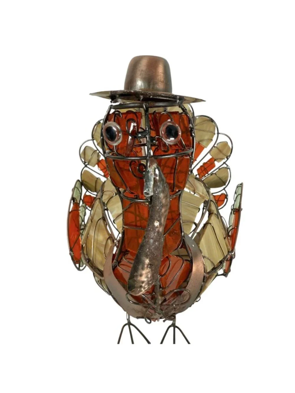 Cracker Barrel Stained Glass Turkey Lamp Thanksgiving Fall Rustic Cabin Decor